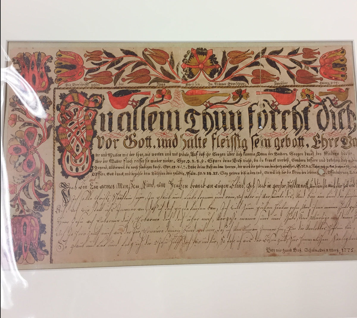 Fraktur Reproductions: Vorschrift, matted – Mennonite Life Museum