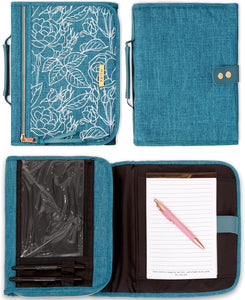 Bible Case: Organizer, Canvas, Teal, M