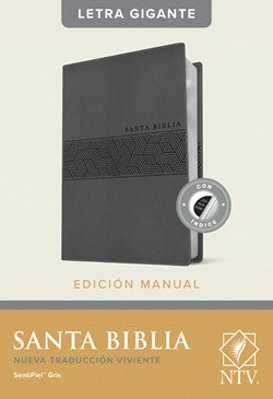 Bible: NTV Santa Biblia con Indice, Large print, Grey