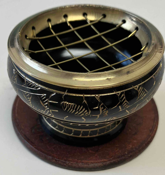 Incense burner: Carved, 2