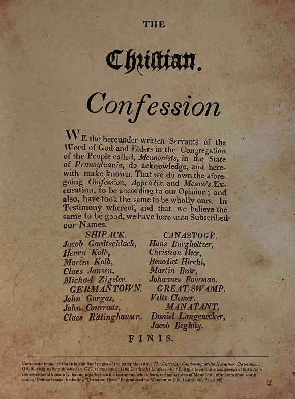 Print: Christian Confession of the Harmless Christians