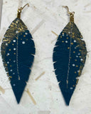 Earrings: Leather Feather, Small