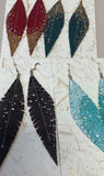 Earrings: Leather Feather, Medium
