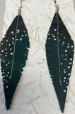 Earrings: Leather Feather, Medium