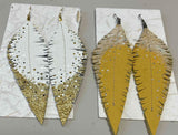 Earrings: Leather Feather, Large
