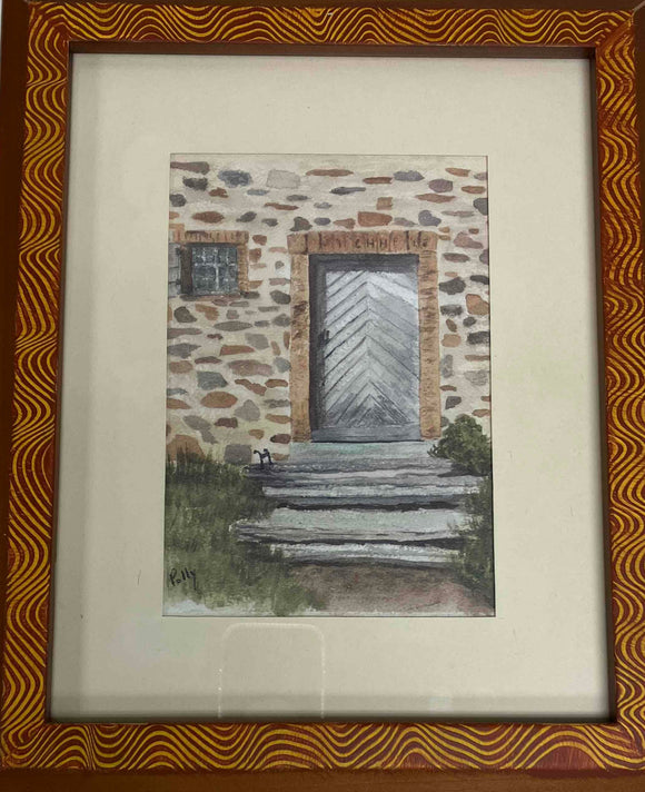 Framed Print: Herr Chevron Door with False Grain JK