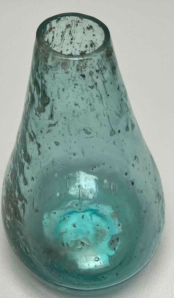 Glass Vase: Blue Bubble Glass
