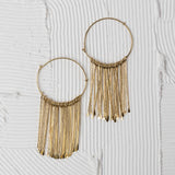 Earrings: Brass Fringe