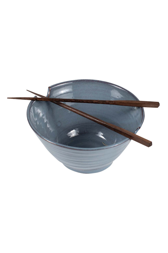 Bowl: Blue with Chopsticks