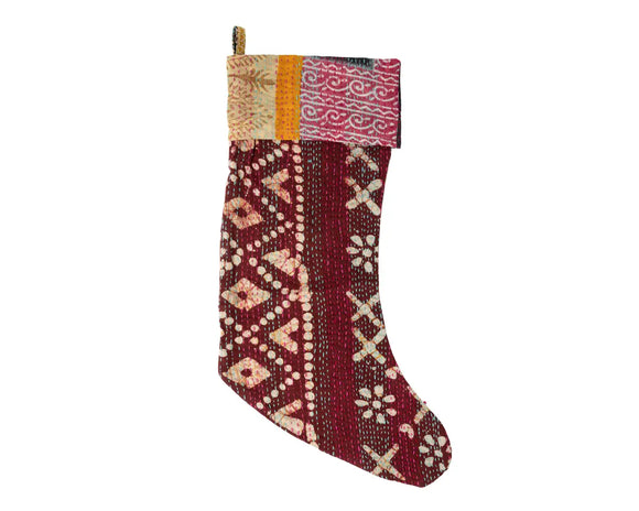 Stocking: Kantha Stitched