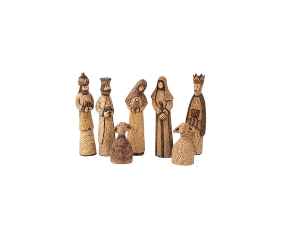 Nativity: Albesia Wood, 7 piece set