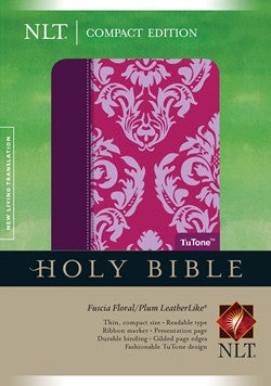 Bible: NLT compact, Fuchsia Floral