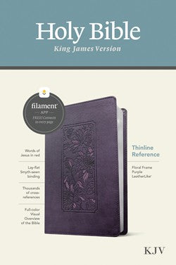 Bible: KJV, Thinline, with Flowers, Purple