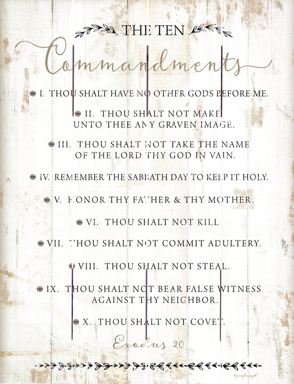 Pallet Art: Ten Commandments, 9 x 12