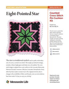 Counted Cross Stitch Kit: Pin Cushion - Eight Pointed Star