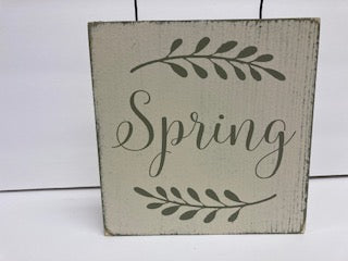 Plaque with Wire Hanger - Spring