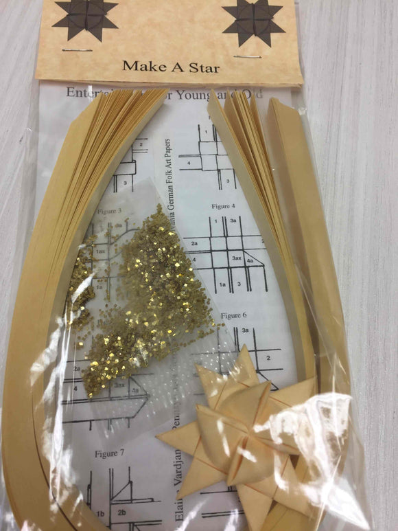 Folded Paper German Star Kit, Parchment