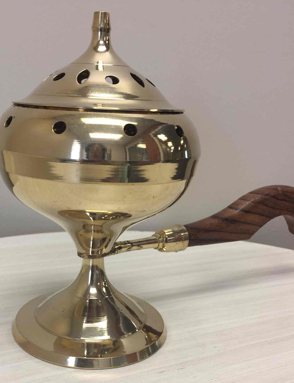 Incense Burner: Brass with handle, holes