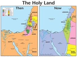 Wall Chart: Holy Land Then and Now map