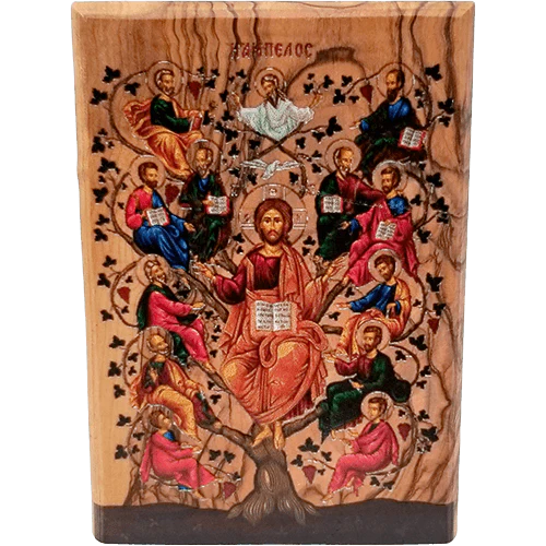 Icon: Jesus and Apostles, Olive Wood