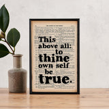 Framed: Literary Quotes Printed on Book Pages